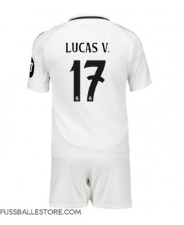 Günstige Real Madrid Lucas Vazquez #17 Heimtrikotsatz Kinder 2024-25 Kurzarm (+ Kurze Hosen)